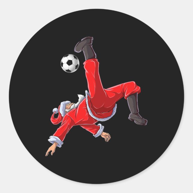 Adesivo Soccer Christmas Santa Bicycle Kick Xmas Boys Men  (Frente)