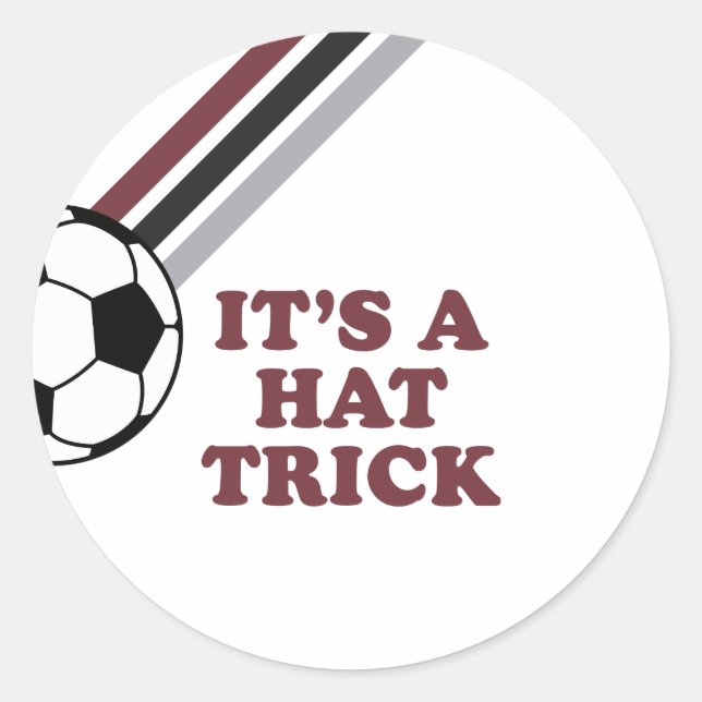 Adesivo Soccer Maroon Stripes Hat Trick aniversário de 3 a (Frente)