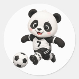 Adesivo Soccer Panda Classic Round Sticker