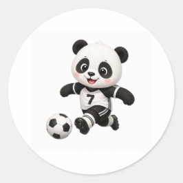 Adesivo Soccer Panda Round Sticker