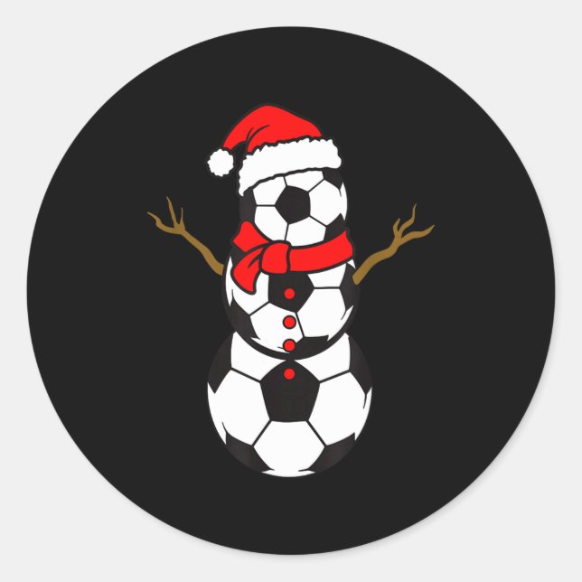 Adesivo Soccer Santa Hat Snowman Xmas Funny Soccer Lover C (Frente)