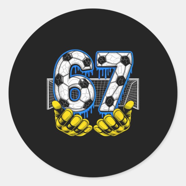 Adesivo Soccer Six Seven 67 Funny Gen Alpha Meme  (Frente)