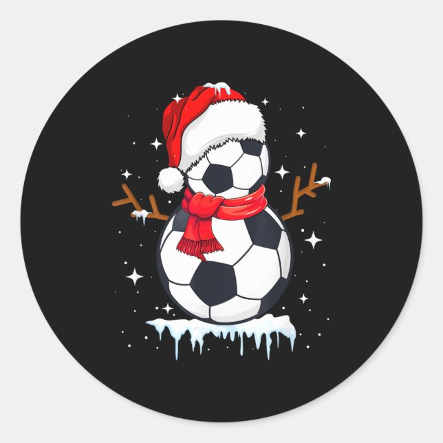 Adesivo Soccer Snowman Apparel, Funny Santa Christmas Men  (Frente)