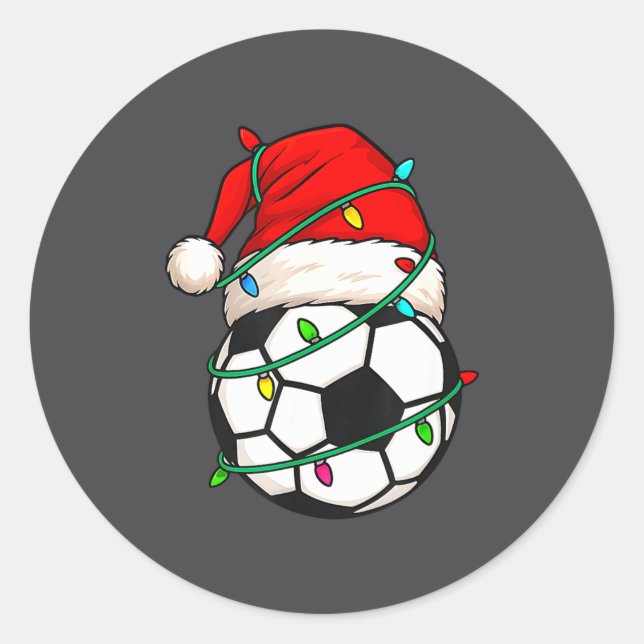 Adesivo Soccer With Santa Hat Funny Christmas Xmas Gift  (Frente)