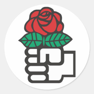 Adesivo Socialismo Democrático (Símbolo de Fist e Rosa)