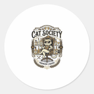 Adesivo Sociedade de Gatos Bar de Álcool Humor Vintage Vet