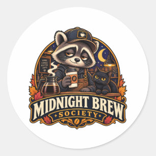 Adesivo Sociedade do Café Vintage Midnight Brew Guaxinim R