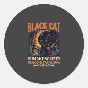 Adesivo Sociedade Humana Black Cat Halloween Crescente Lua