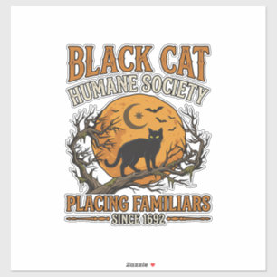 Adesivo Sociedade Humana Black Cat Halloween Lua Cheia Mor