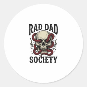 Adesivo Sociedade Rad Dad Design de Camisa com Caveira e C