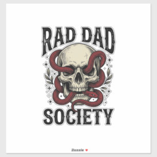 Adesivo Sociedade Rad Dad Design de Camisa com Caveira e C