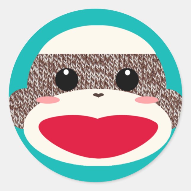 Adesivo Sock Monkey Face Stickers (Frente)