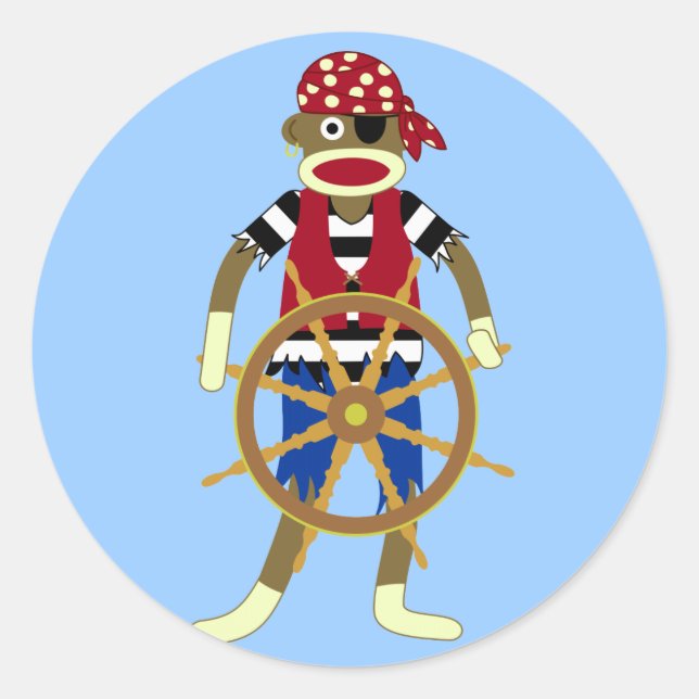 Adesivo Sock Monkey Pirate (Frente)