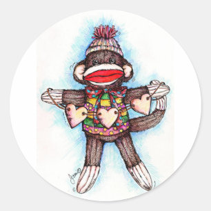 Adesivo Sock Monkey Stickers - Monkey Business