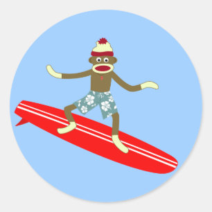 Adesivo Sock Monkey Surfer