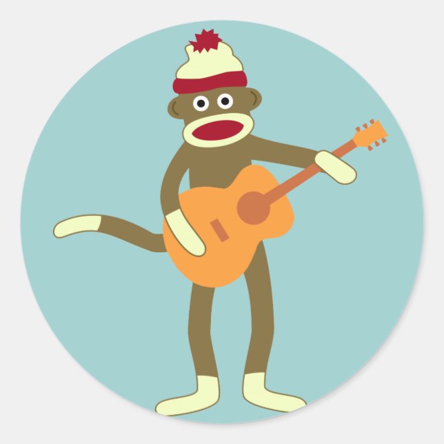 Adesivo Sock Monkey - Violão Acústico (Frente)