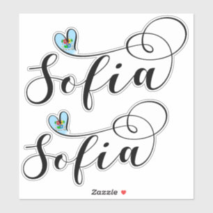 Adesivo Sofia Flag, Heart Sofia, Bulgária