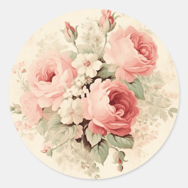 Adesivo Sofisticação Envelhecida, Shabby Chic Rosa Pêssego (Frente)