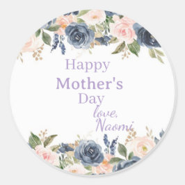 Adesivo soft blue and blush floral Mother's day sticker
