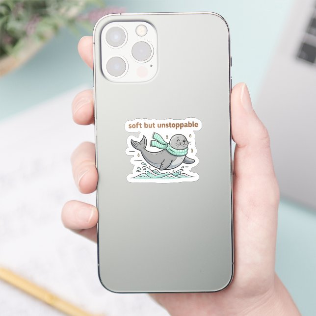 Adesivo Soft But Unstoppable Cute Seal Sticker (Telefone)