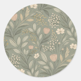 Adesivo Soft Flowers on Sage Green Earthy Tones