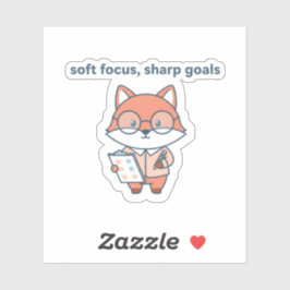Adesivo Soft Focus Sharp Goals Sticker Cute Fox Motivation