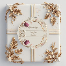 Adesivo Soft Gold Baroque Grandeur with Tulip Floral Swirl