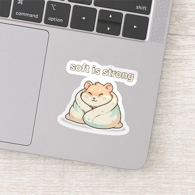 Adesivo Soft Is Strong Hamster Sticker – Cute Animal  (Detalhe)