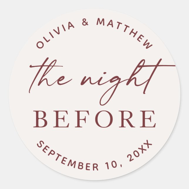 Adesivo Soft Ivory Modern Script Wedding Rehearsal Dinner (Frente)