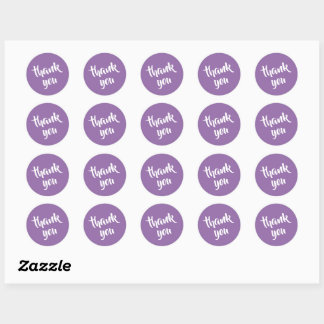 Adesivo Soft Muted Lavender Thank You  Round Sticker
