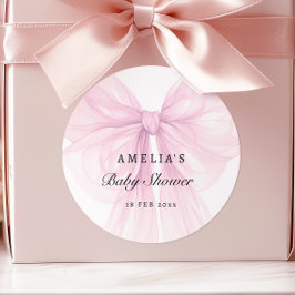 Adesivo Soft Pink Blush Bow Baby Girl Stickers