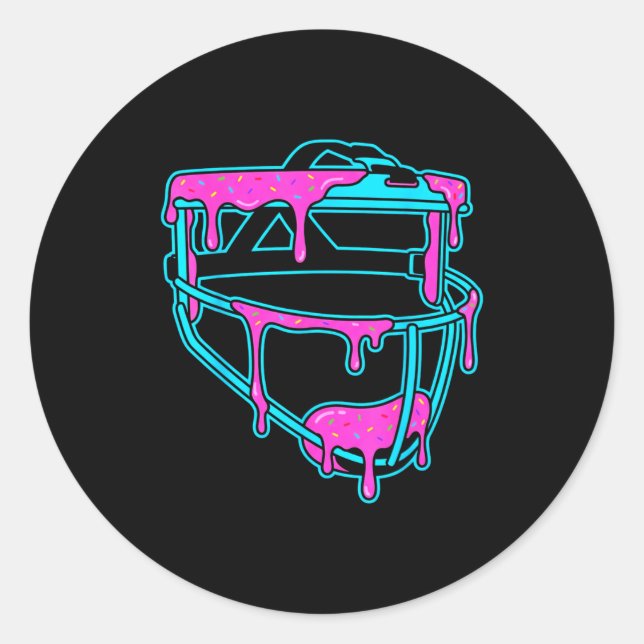 Adesivo Softball Catcher Drip Ice Cream Mask Sprinkles Gam (Frente)