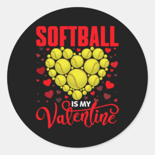 Adesivo Softball É Minha Vala do Coração de Bola de Softba