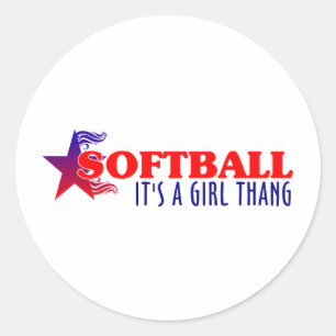 Adesivo SOFTBALL - É um pensamento feminino