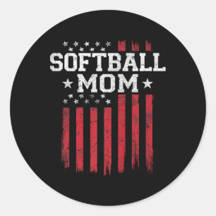 Adesivo Softball Mãe Orgulhosa Bandeira Americana Usa Patr
