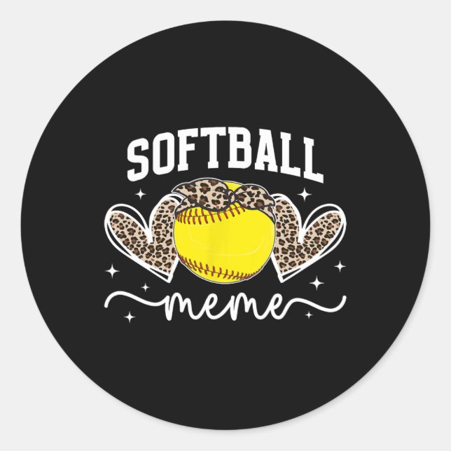 Adesivo Softball Meme Heart Grandma Meme Of A Softball Pla (Frente)