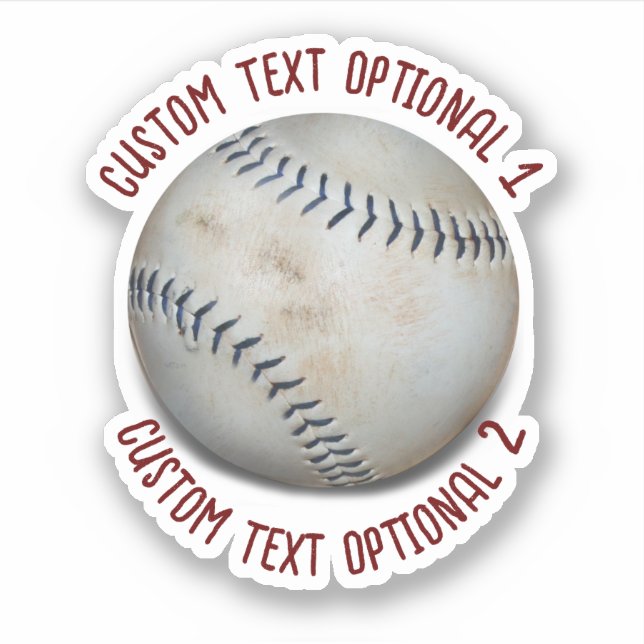 Adesivo Softbol Beisebol Com Texto (Frente)