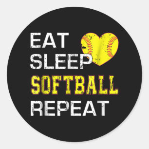 Adesivo Softbol Coma Dormir Softbol Repetir