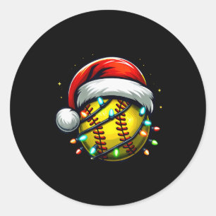 Adesivo Softbol Natal Xmas Papai Noel Amante do Softbol Me
