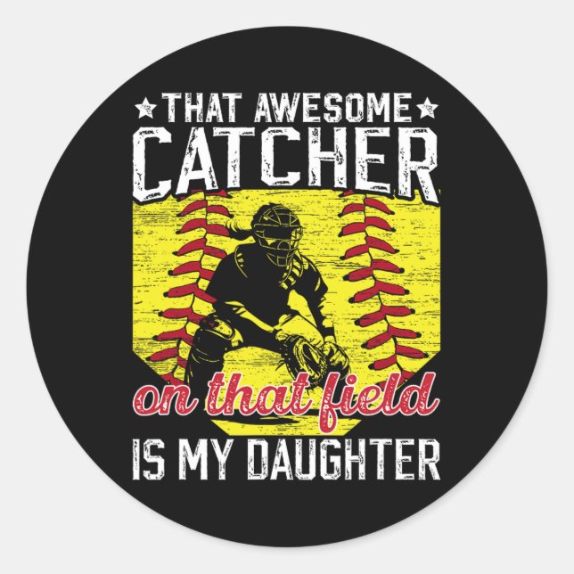 Adesivo Softll Catcher Dad Proud Softll Catcher Father  (Frente)