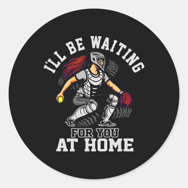 Adesivo Softll Catcher Waiting At Home Funny Sports Design (Frente)