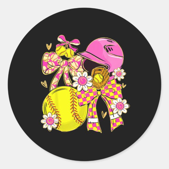 Adesivo Softll Girl Girls Team Spirit Coquette Bow Softll  (Frente)