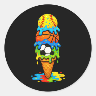 Adesivo Softll Sketll Futebol Sorvete Drip Jogo de Verão D