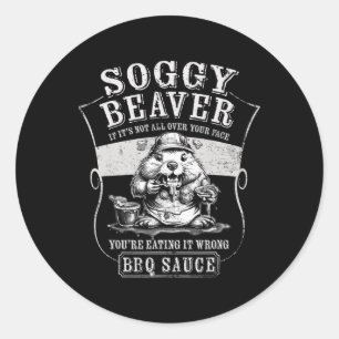 Adesivo Sogggy Beaver Churrasco Molce Engraçado Comendo Pa