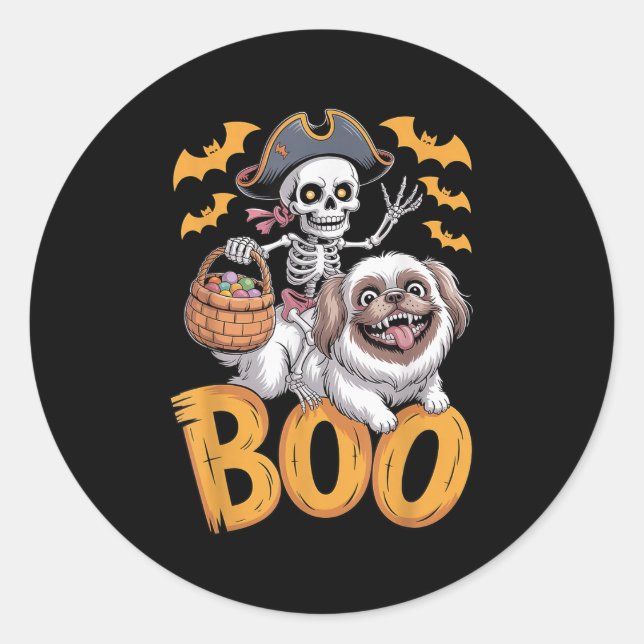 Adesivo Soky Peke Costume No Boo Pekingese Halloween (Frente)