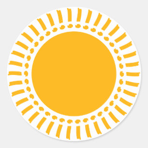 Adesivo Sol amarelo bonito trava vazio moderno e feliz
