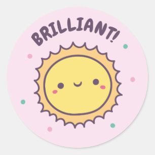 Adesivo Sol Brilhante Fofo Recompensa Positiva