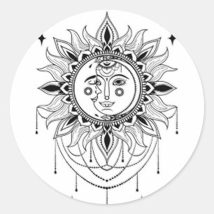 Adesivo Sol Celestial e Lua