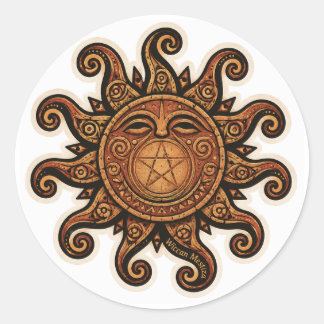 Adesivo Sol de Jayuya Inspirado em Taíno & Pentagrama Wicc