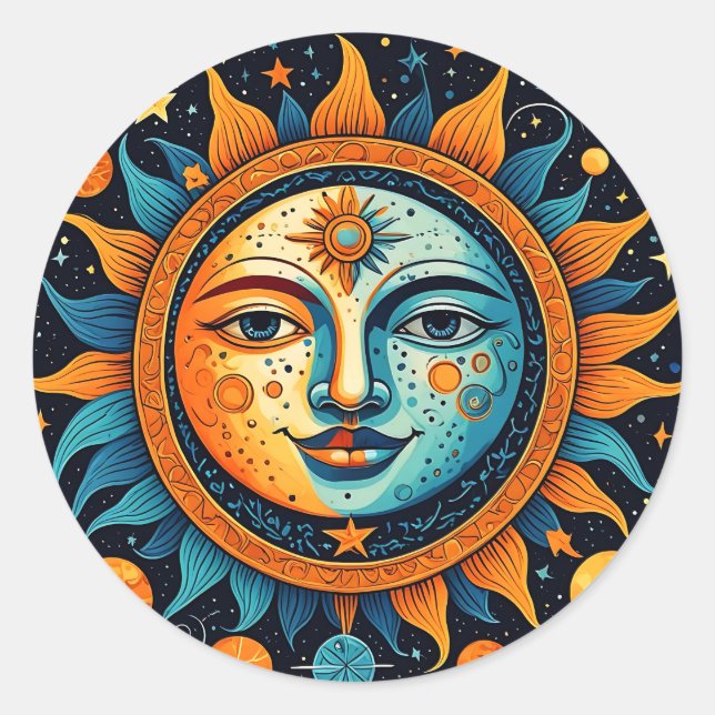 Adesivo Sol E Lua Celestiais (Frente)